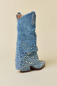 Azalea Wang Christos Denim Western Boot