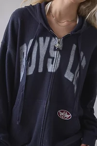 Boys Lie Harley Majoring Moving On Graphic Zip-Up Hoodie Sweatshirt