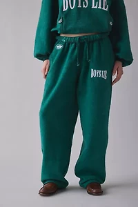 Boys Lie Alex Green Envy Fleece Wide Leg Sweatpant