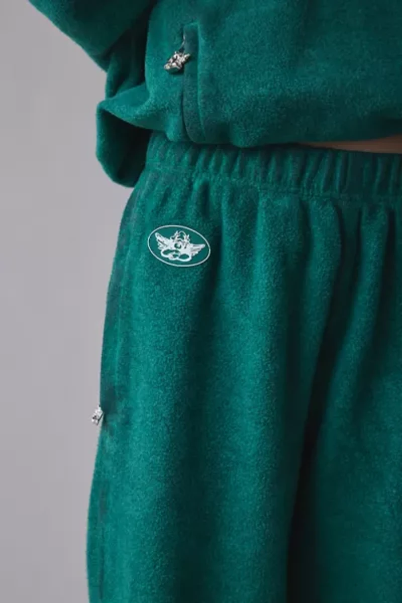 Boys Lie Alex Green Envy Fleece Wide Leg Sweatpant