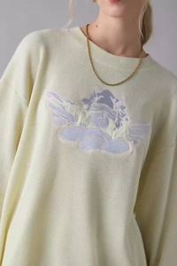 Boys Lie Kara Pastel Me Cherub Embroidered Graphic Crew Neck Pullover
