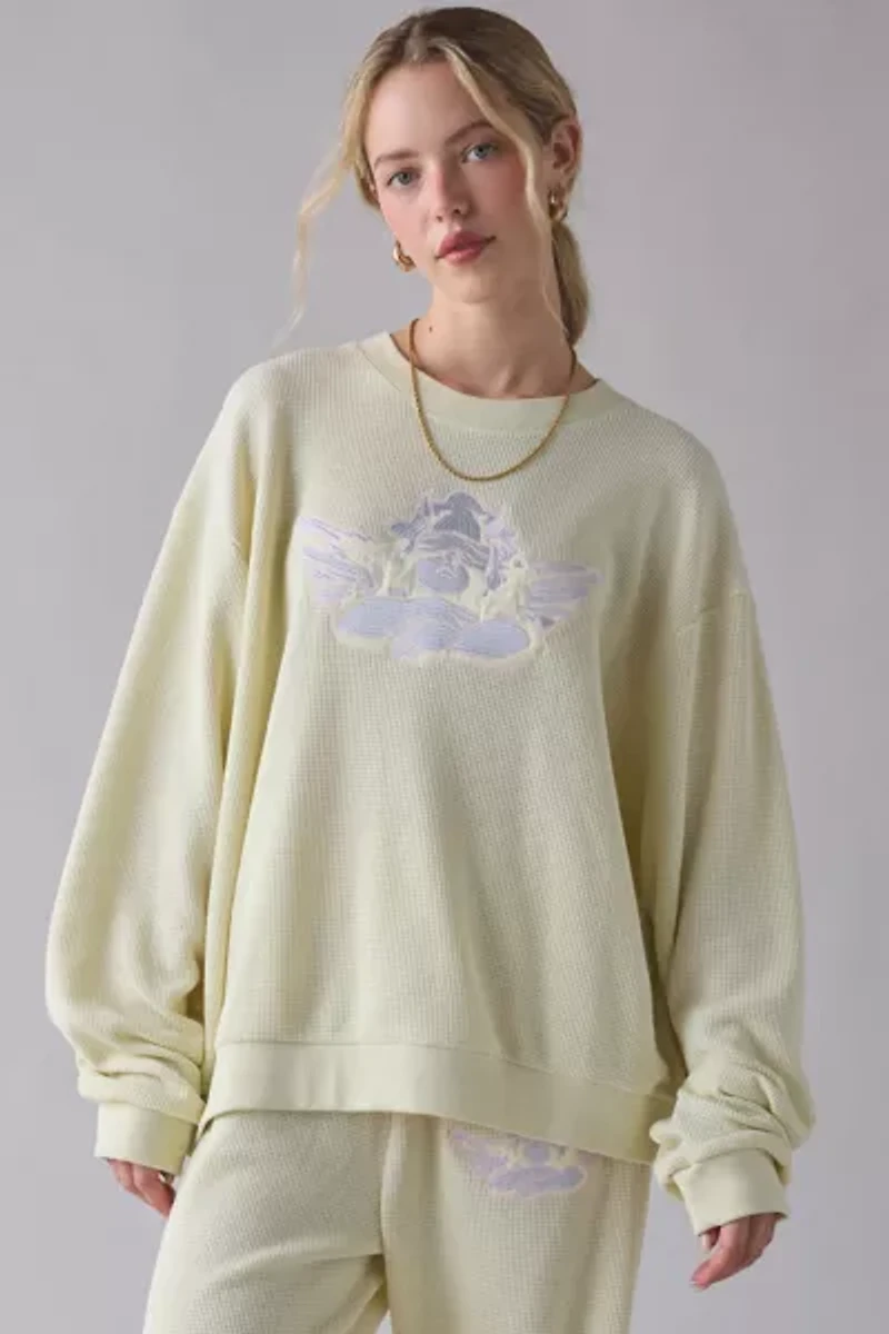 Boys Lie Kara Pastel Me Cherub Embroidered Graphic Crew Neck Pullover