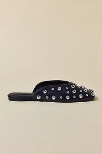Azalea Wang Joanne Studded Faux Leather Mules