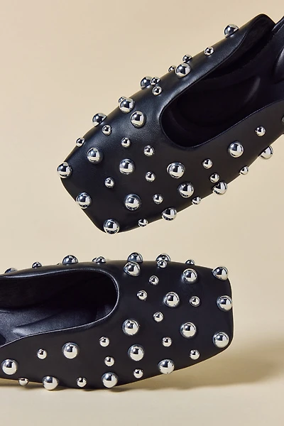 Azalea Wang Joanne Studded Faux Leather Mules