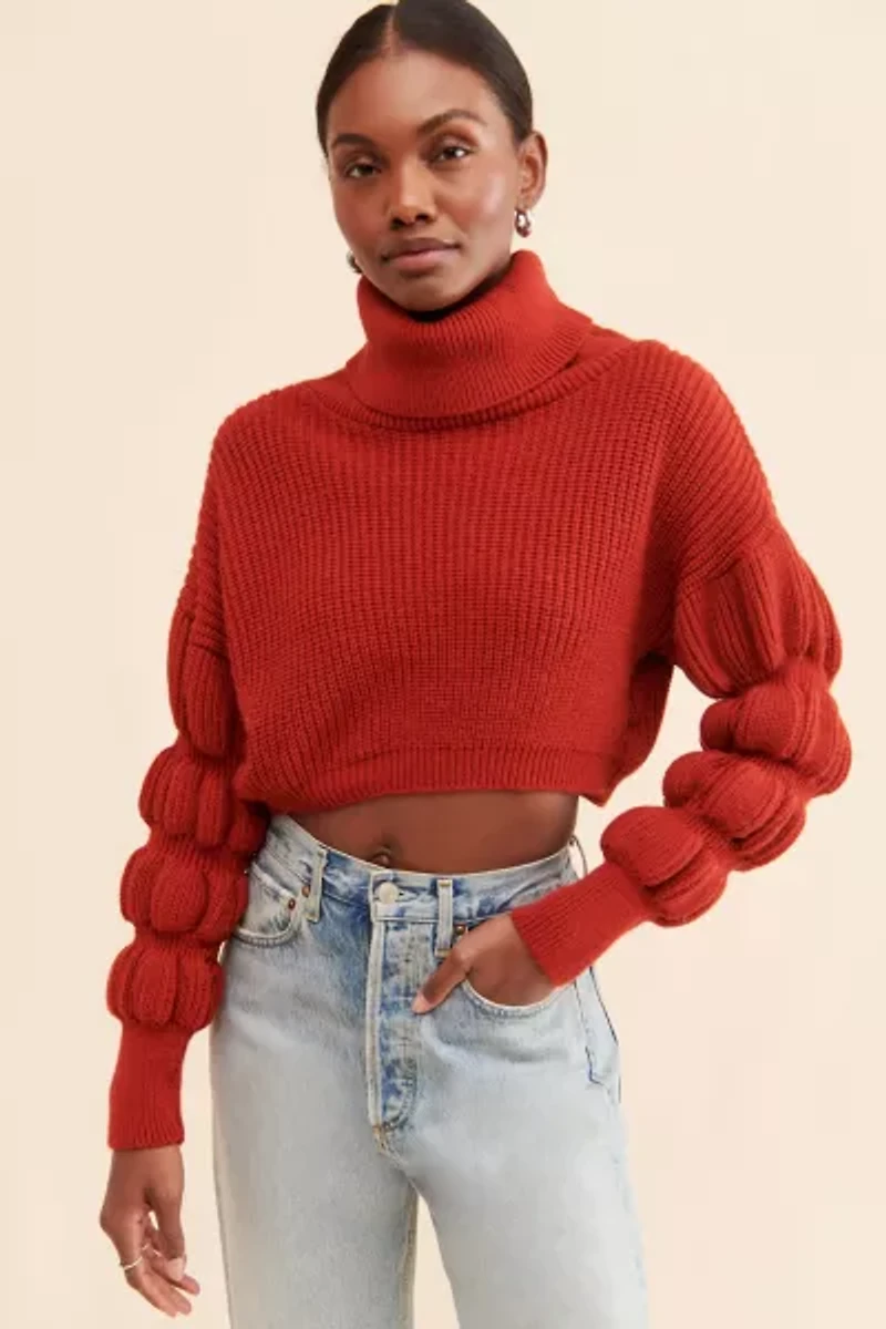 Glamorous Puff Sleeve Turtleneck