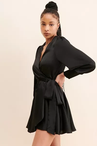 Glamorous Long Sleeve Wrap Dress