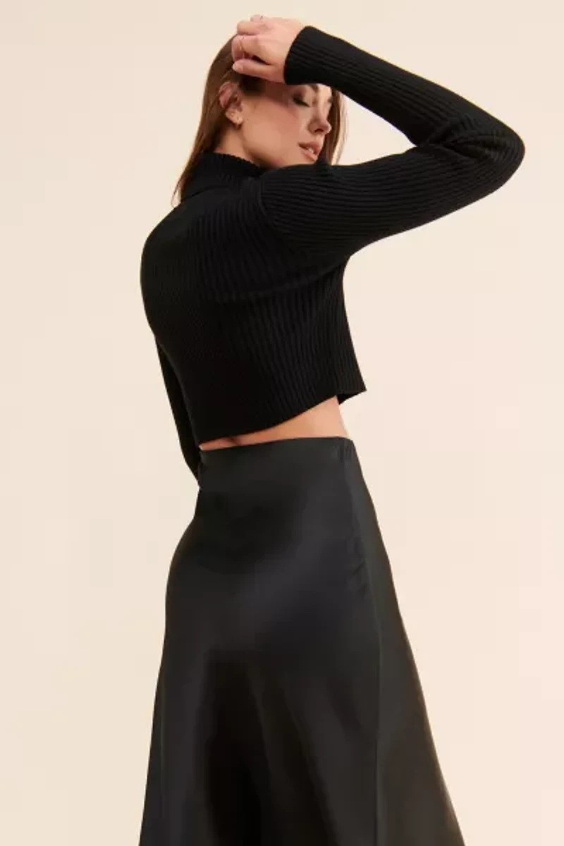 Grey Lab Cropped Knit Sweater