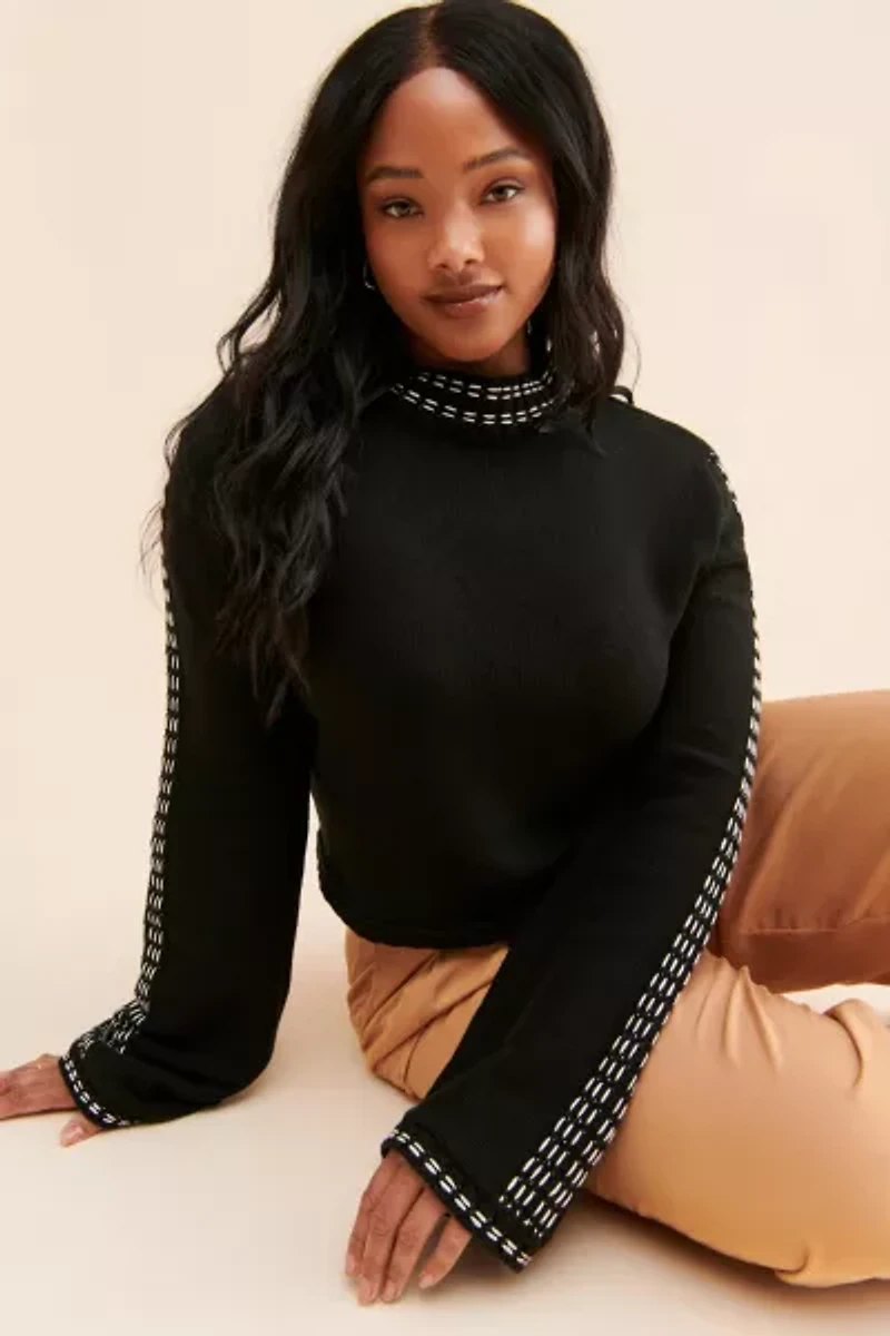 4SI3NNA Keegan Mock Neck Sweater