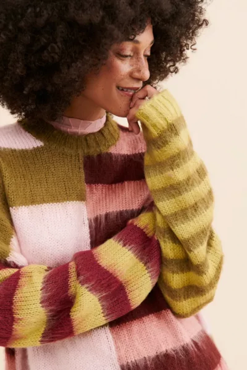 The Ragged Priest Wander Oversized Stripe Knit Sweater