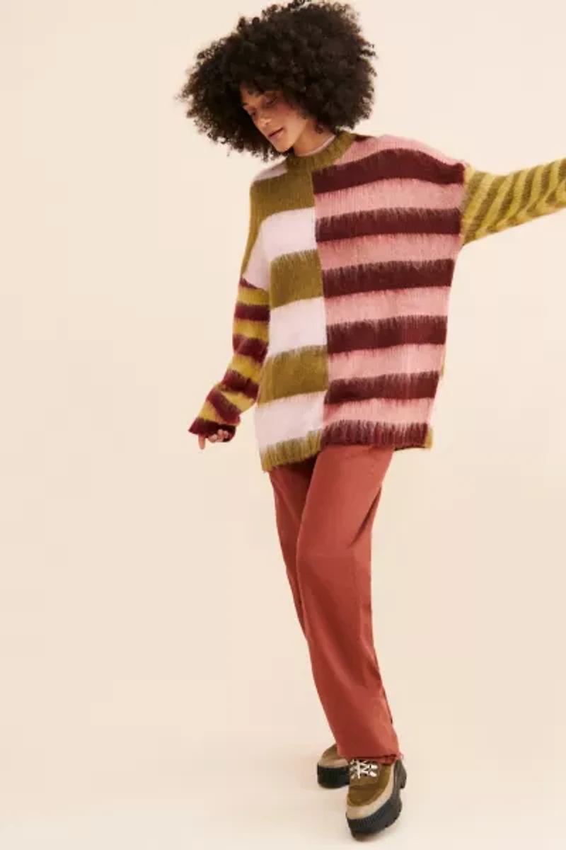 The Ragged Priest Wander Oversized Stripe Knit Sweater