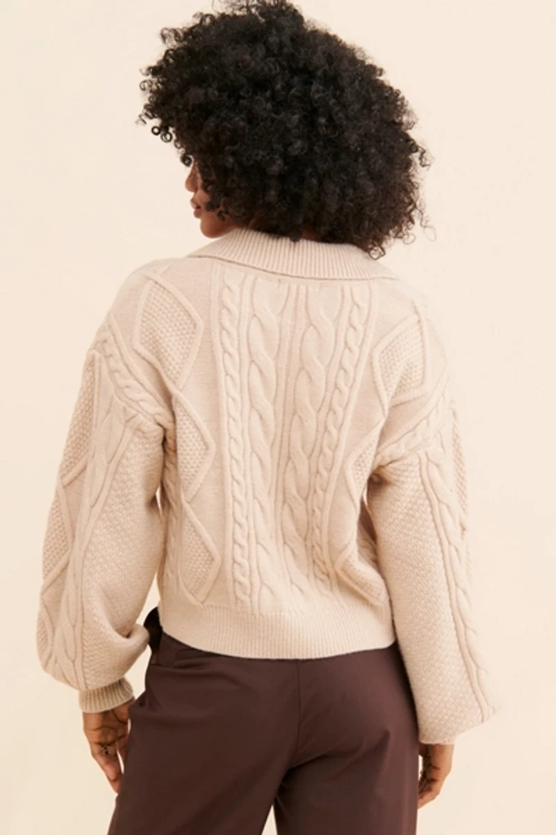 Steve Madden Cay Cable Knit Sweater