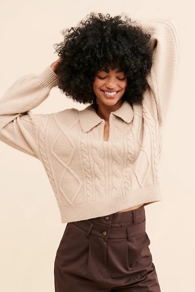 Steve Madden Cay Cable Knit Sweater