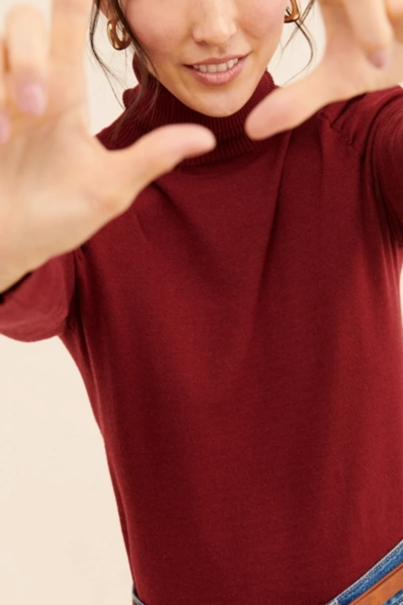 Glamorous Puff Sleeve Turtleneck