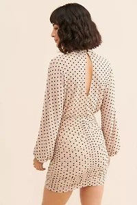 4SI3NNA Polka Dot Ruched Mini Dress
