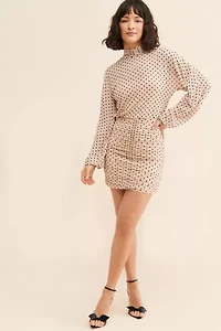 4SI3NNA Polka Dot Ruched Mini Dress