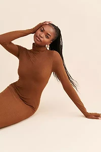AFRM Shailene Rhinestone Turtleneck Dress