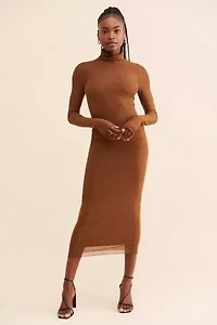 AFRM Shailene Rhinestone Turtleneck Dress