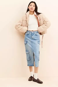 [BLANKNYC] Cable Knit Puffer