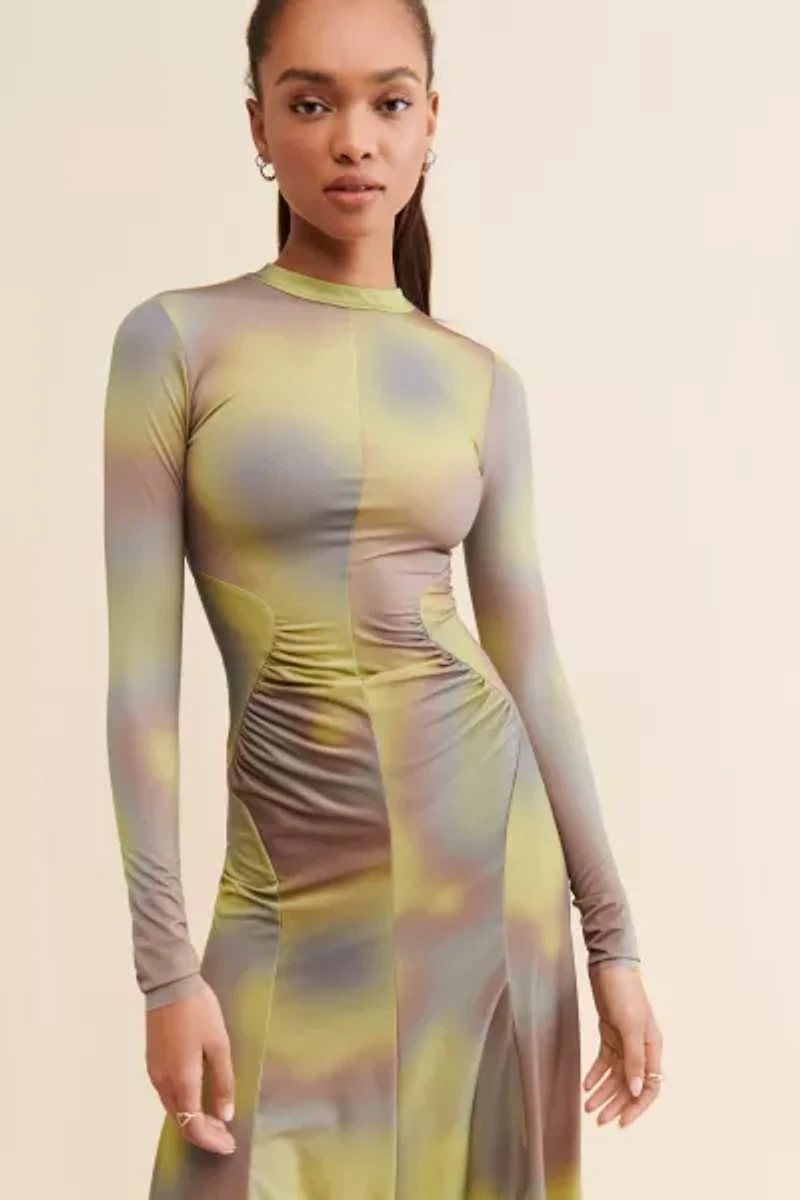 Silence + Noise Tiffany Lace-Up Midi Dress