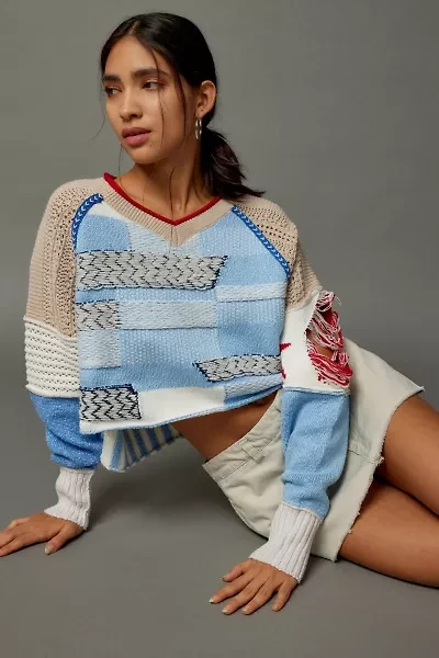 BDG Johnny Patchwork Pullover Sweater