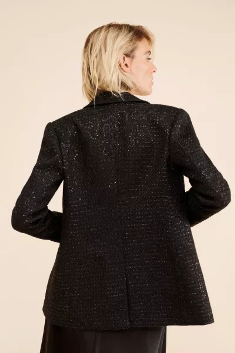 Endless Rose Classic Tweed Sequin Blazer