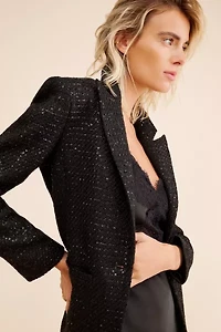 Endless Rose Classic Tweed Sequin Blazer