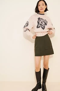 BDG Noelle Patterned Knit Mockneck Pullover Sweater