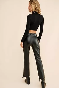 Glamorous Vegan Leather Lace Up Trousers