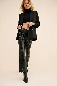 Glamorous Vegan Leather Lace Up Trousers
