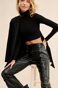 Glamorous Vegan Leather Lace Up Trousers