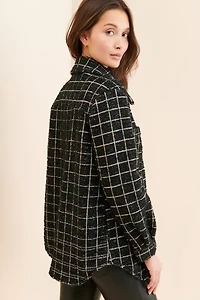 BB Dakota Window Seat Tweed Shirt Jacket
