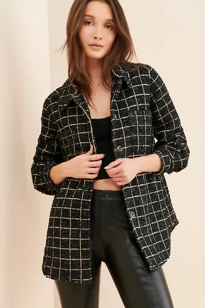 BB Dakota Window Seat Tweed Shirt Jacket
