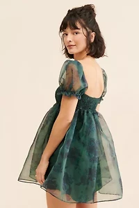 WeWoreWhat Puff-Sleeve Organza Mini Dress