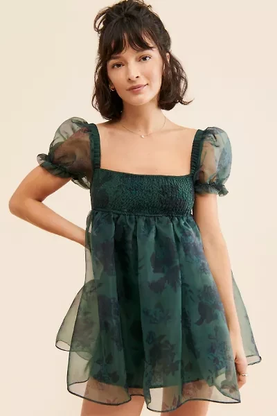 WeWoreWhat Puff-Sleeve Organza Mini Dress