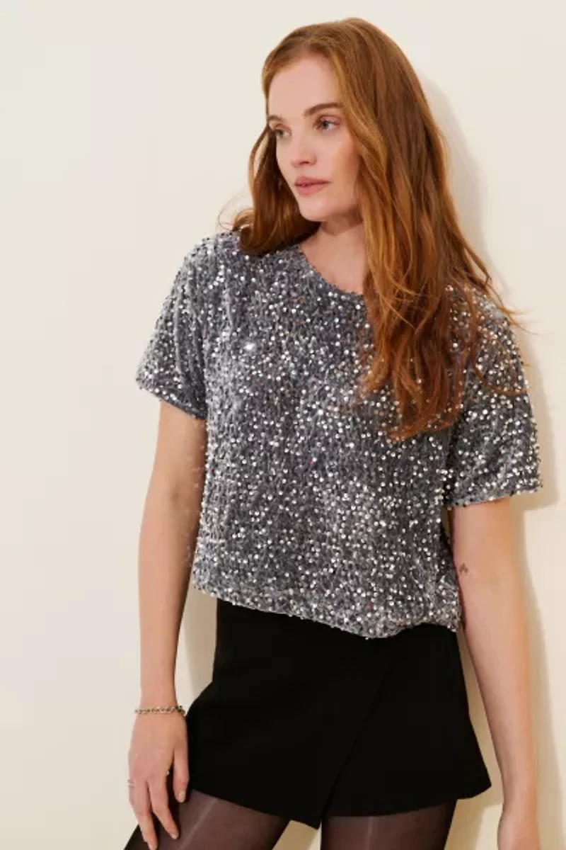 Steve Madden Cressa Sequin Top