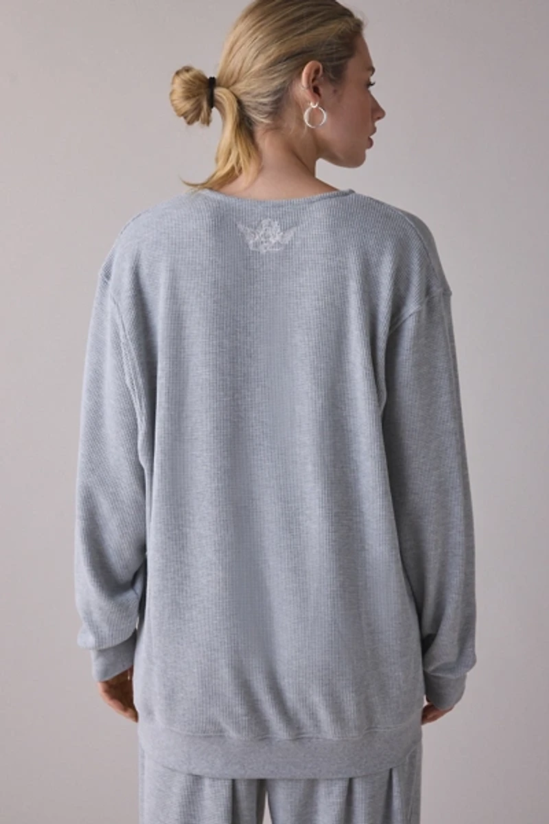 Boys Lie Signature Embroidered Graphic K-Crewneck Thermal Pullover