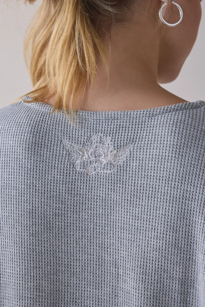 Boys Lie Signature Embroidered Graphic K-Crewneck Thermal Pullover