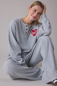 Boys Lie Signature Embroidered Graphic K-Crewneck Thermal Pullover