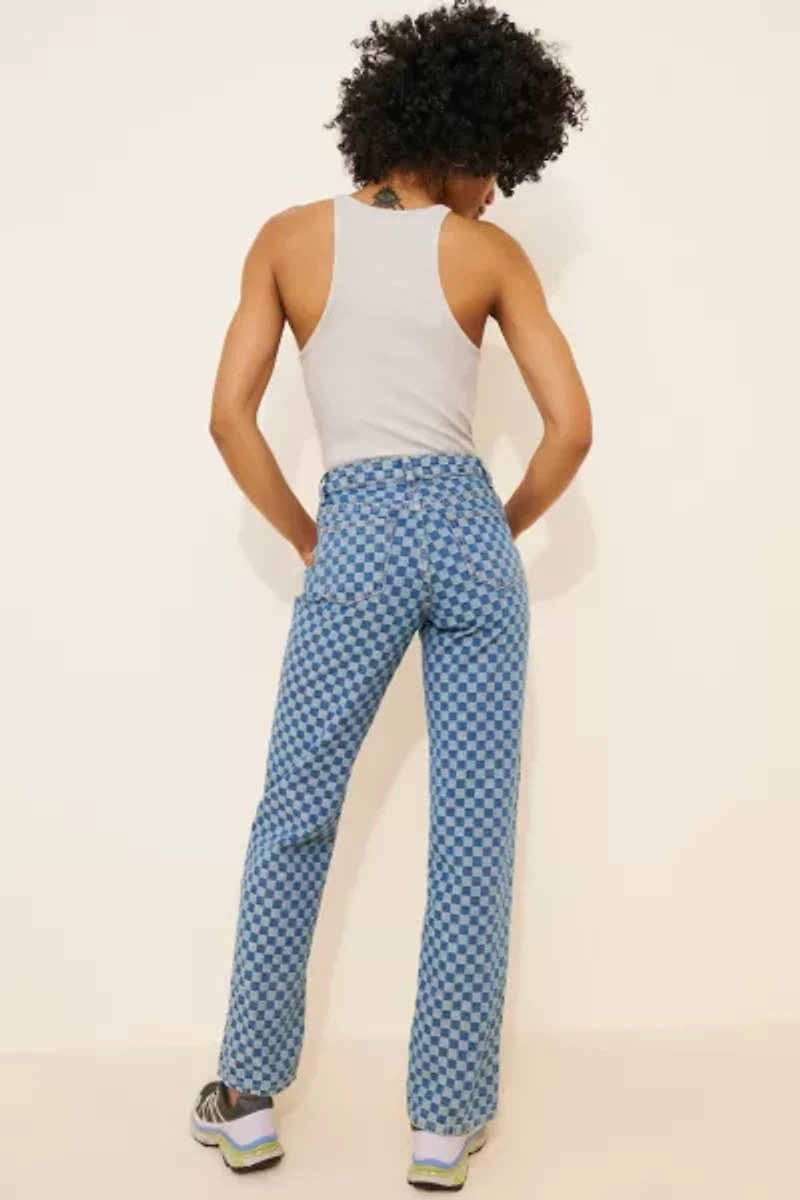 Dot and Lu Dames Checkered Jeans