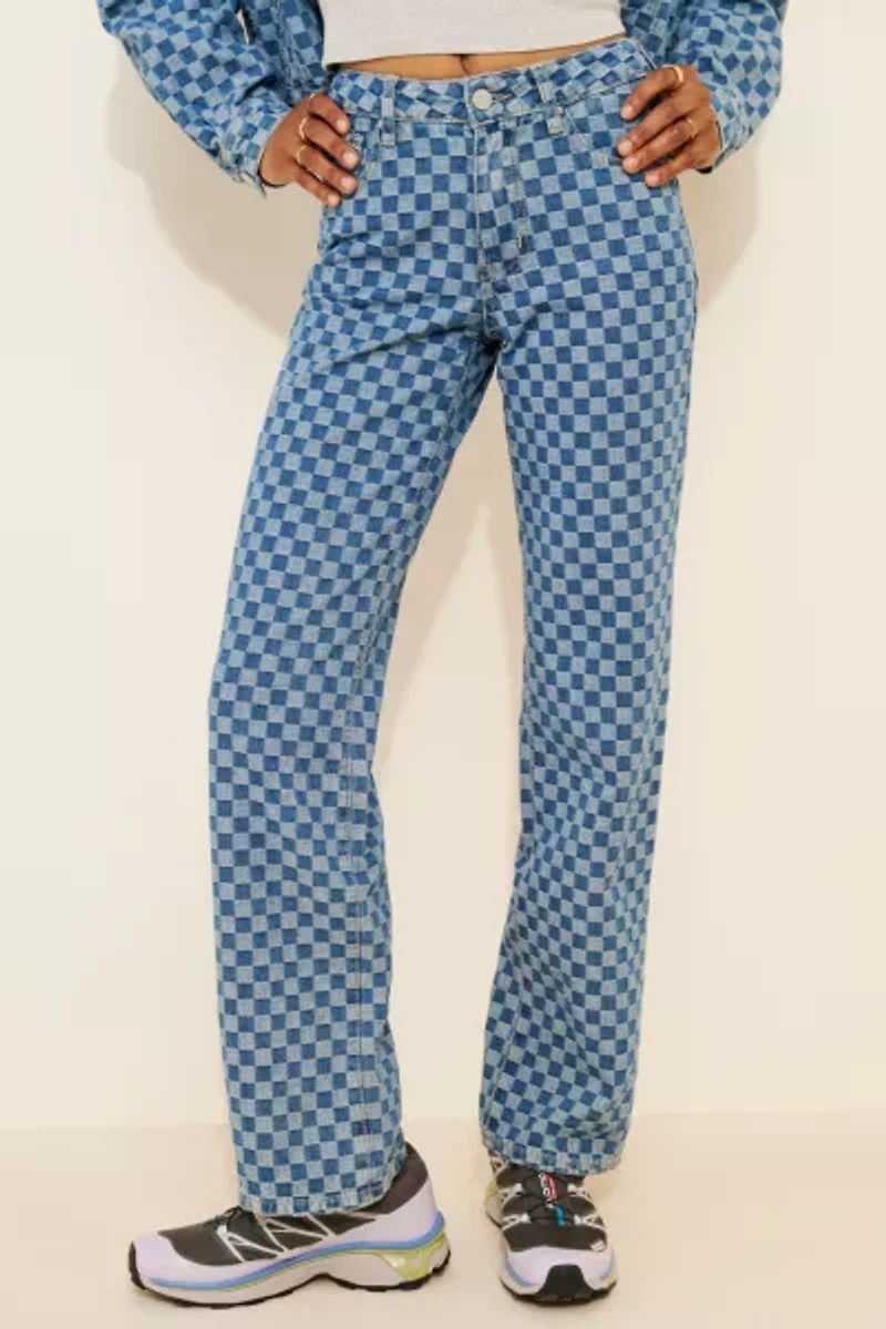 Dot and Lu Dames Checkered Jeans