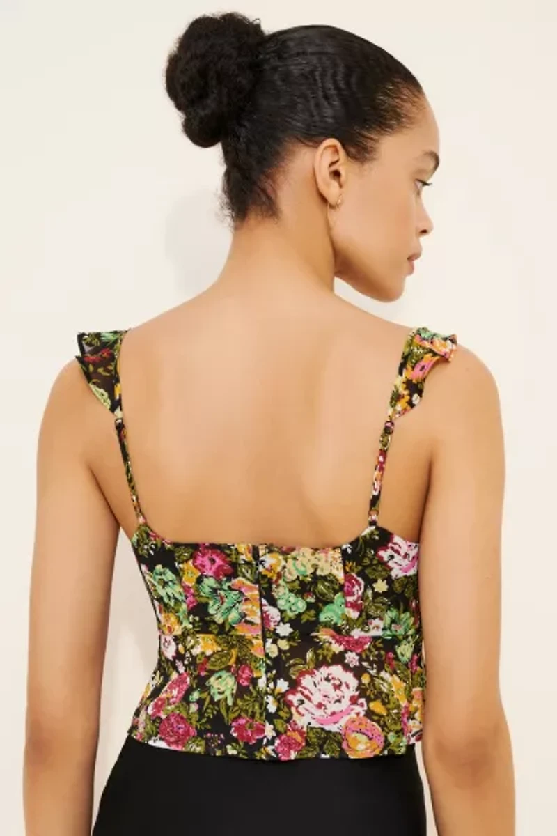 AFRM Aisha Cropped Floral Top