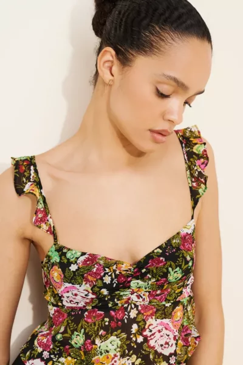 AFRM Aisha Cropped Floral Top