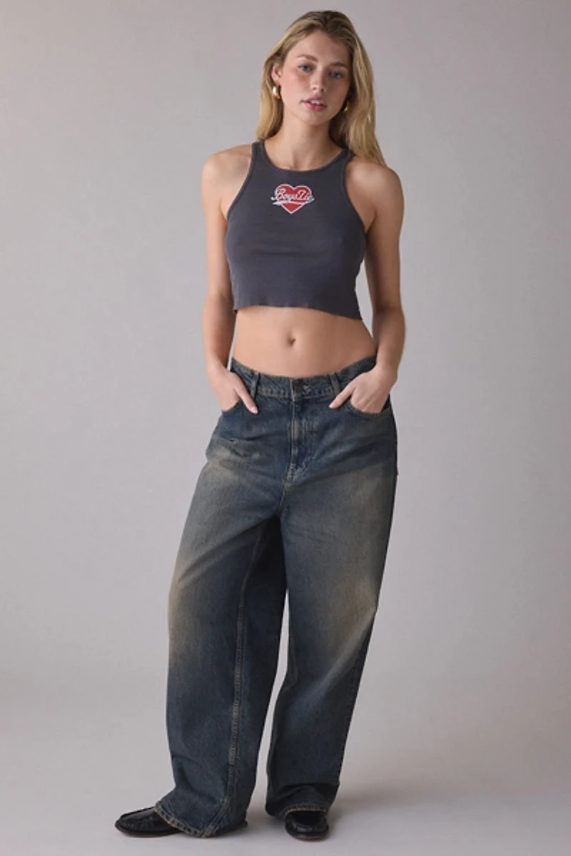 Boys Lie Signature Graphic Begee Rib Tank Top