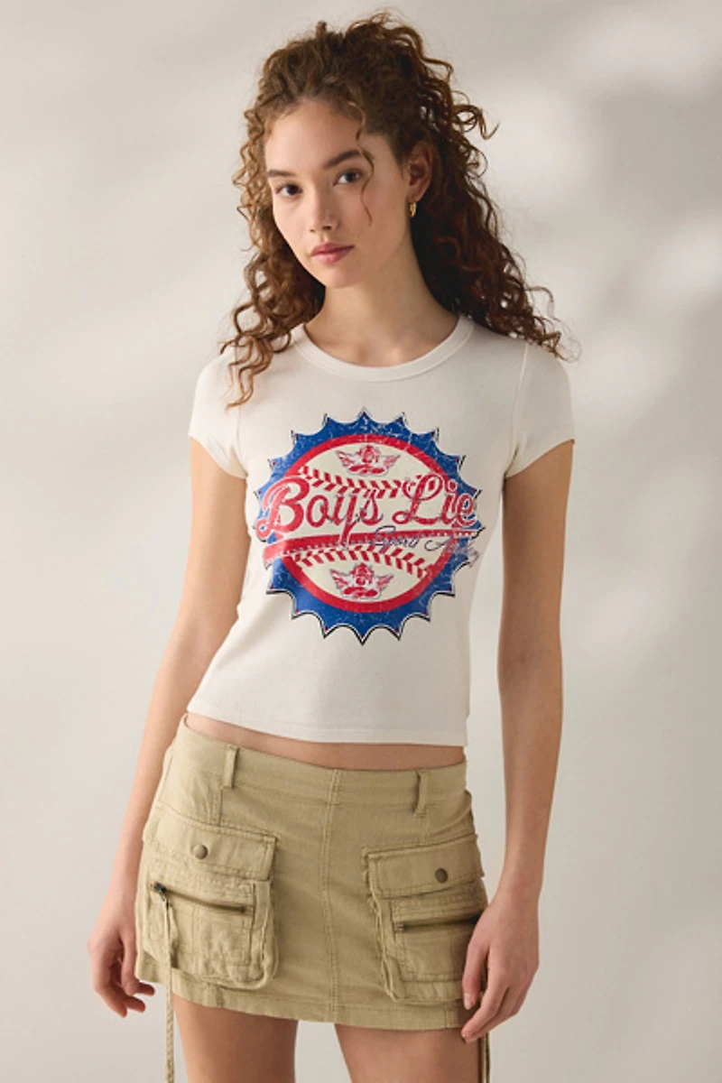 Boys Lie Sport Spice Rhinestone Baseball Graphic Baby Tee