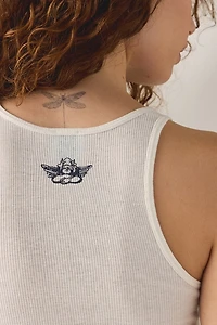 Boys Lie Men Don't Badge Graphic Begee Rib Tank Top