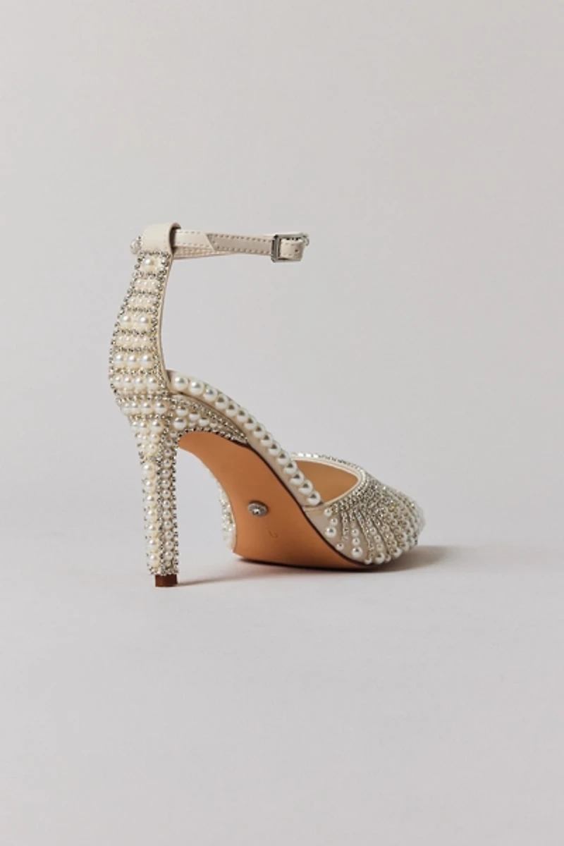 Azalea Wang Davina Pearl Beaded High Heel