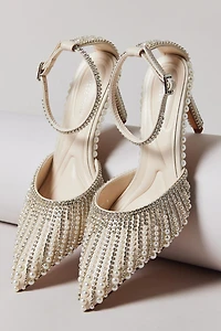 Azalea Wang Davina Pearl Beaded High Heel