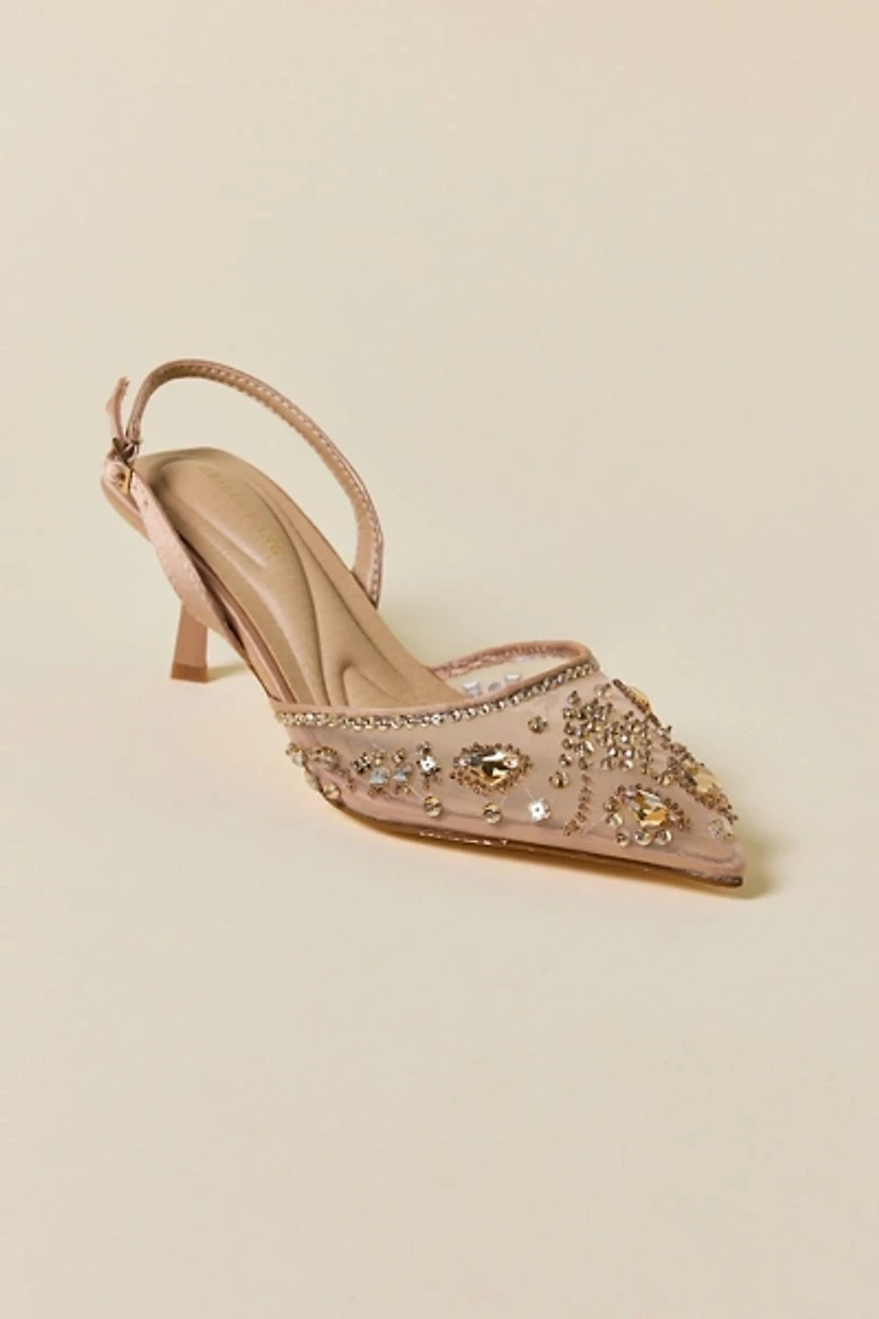 Azalea Wang Valeriy Jewel Pointed Toe Heels