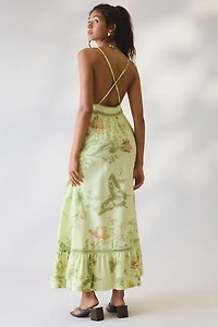 Kimchi Blue The Garden Lace Trim Cotton Maxi Dress