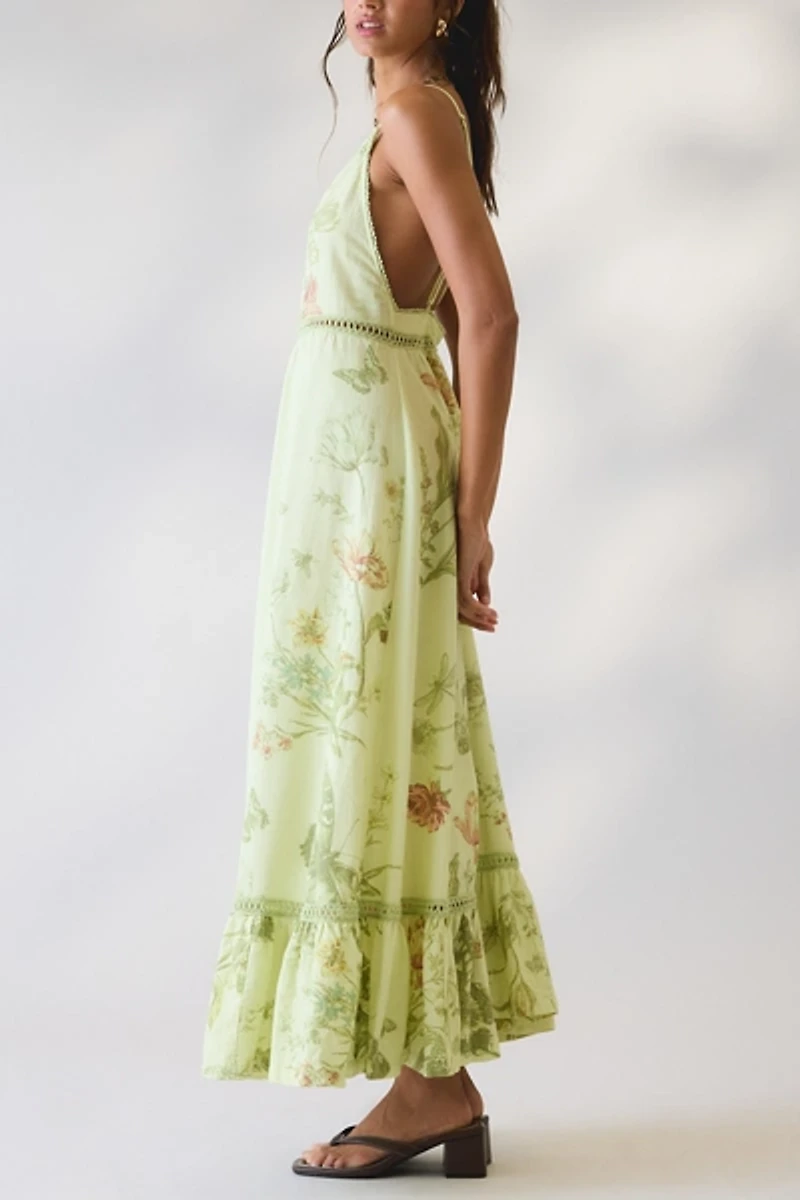 Kimchi Blue The Garden Lace Trim Cotton Maxi Dress